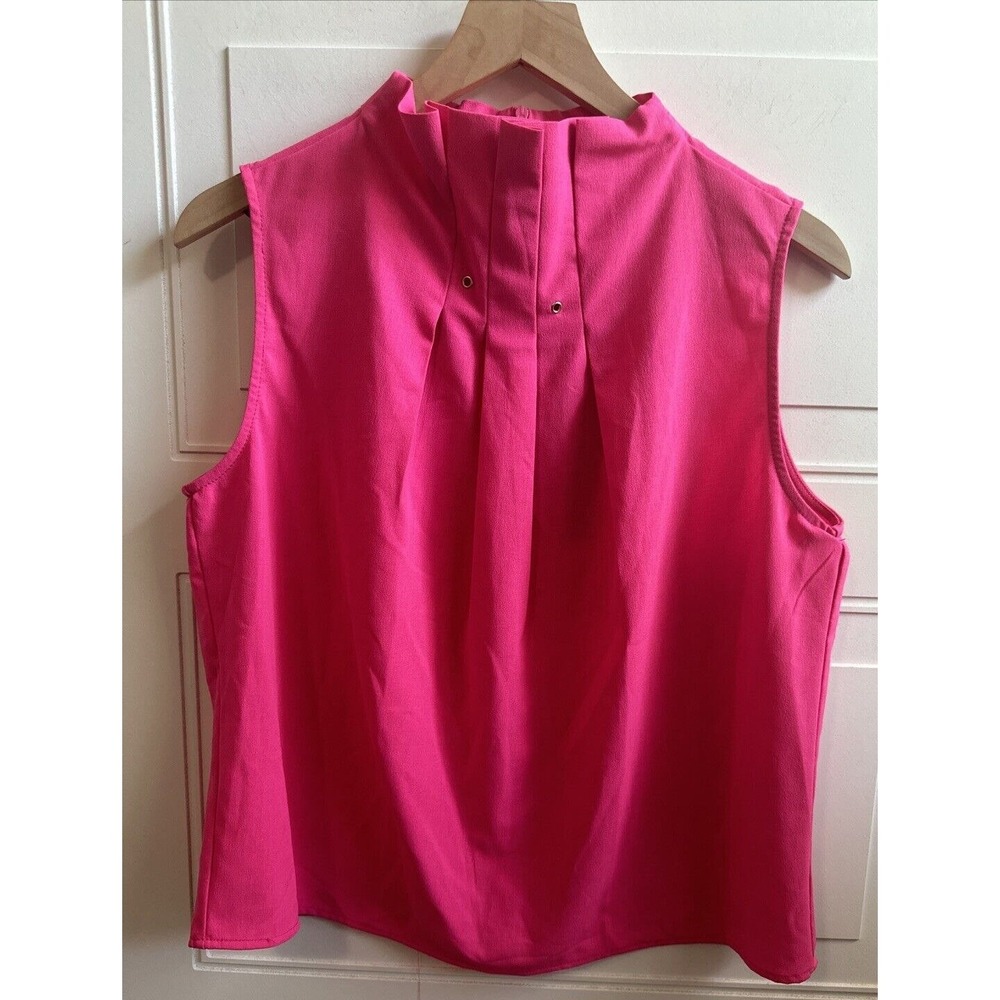 NWT ATHENA MARIE Women‎ Pink Sleeeveless High Neck Top Size Large Classic Casual